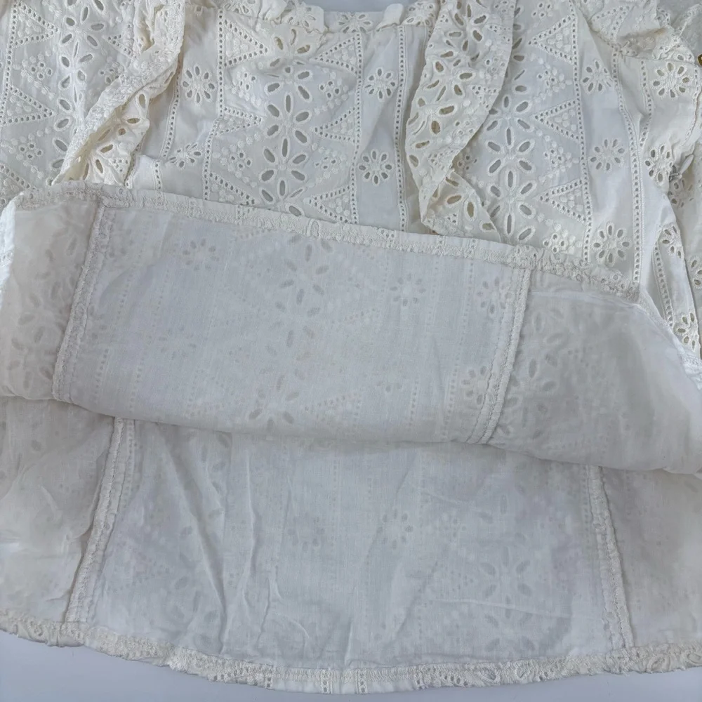 Spartina 449 Taralynn Eyelet Cream Top - Picture 5 of 10